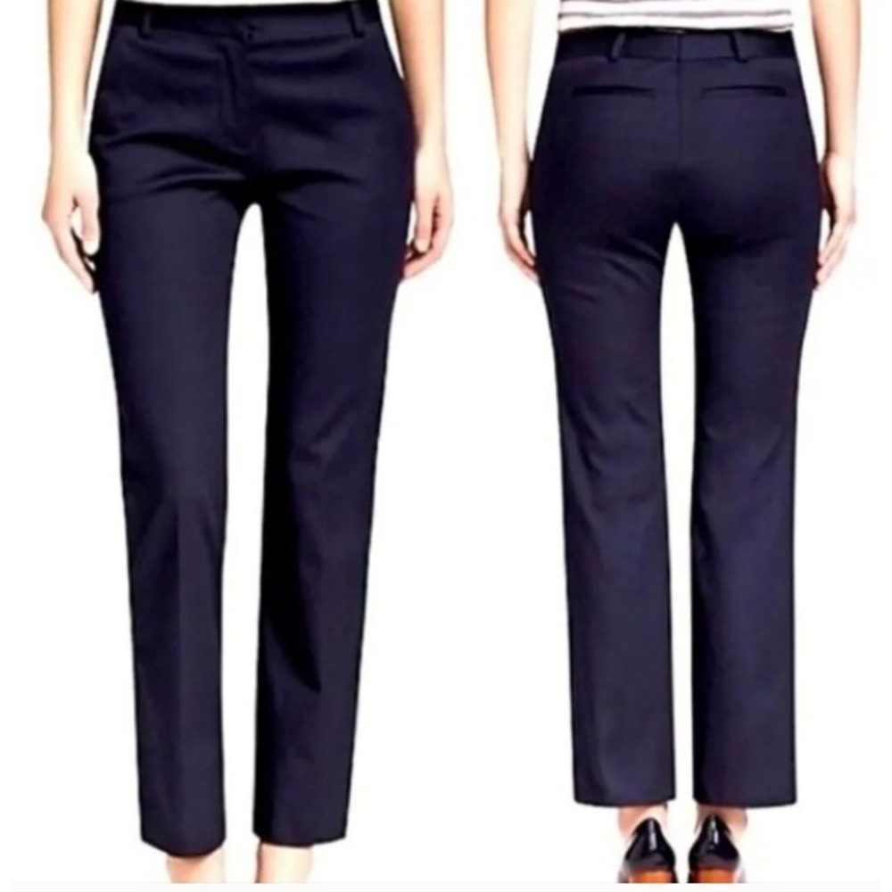 NWT Tory Burch Sz 14 Navy Wool Blend Skinny Pant Business Casual Luxury Designer